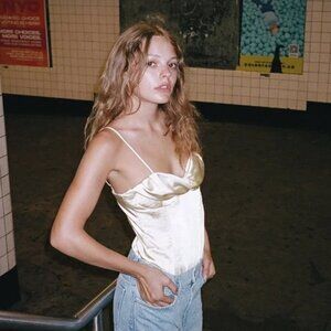 Zara Satin Effect Bustier Bodysuit